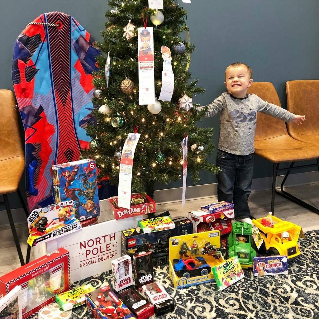 We have loved participating in the Salvation Army Angel Tree this year. Look at all of these fun items that will bring a smile to a special kiddo this Christmas! 🎄 Thanks to everyone who participated!! #salvationarmy #angeltree #givingback