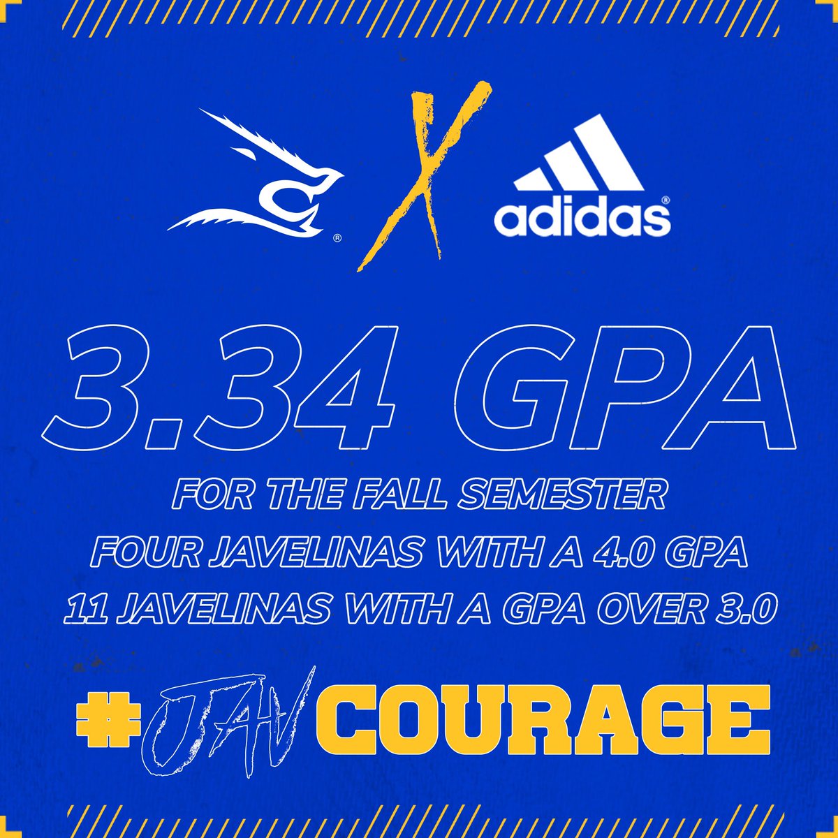 Finished the semester with a 
3️⃣.3️⃣4️⃣ GPA 

11 🐗’s with a 3.0 &amp; above 

#javCOURAGE | Go 🔵 Be 🟡