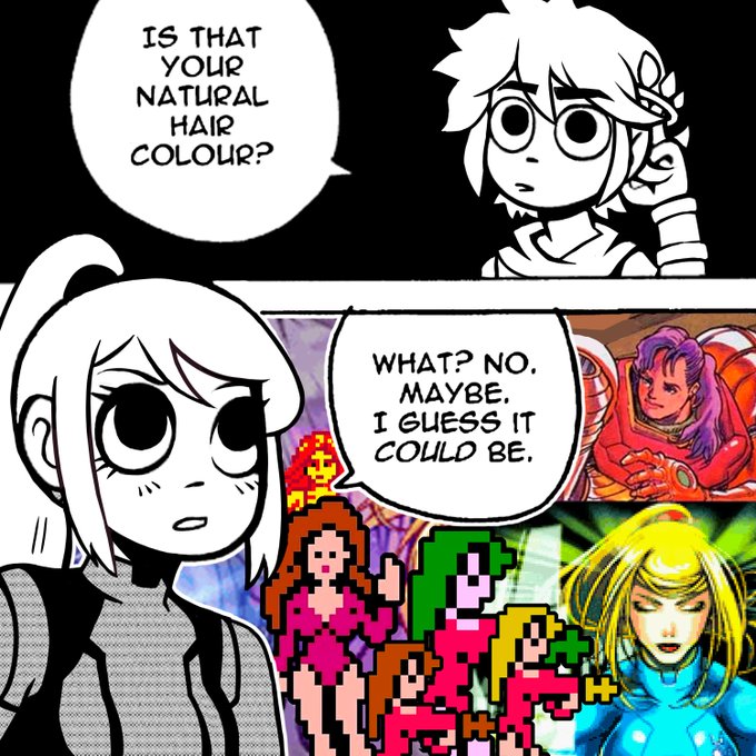 #Samus in #ScottPilgrim 
It got requested and this was all I could think of 