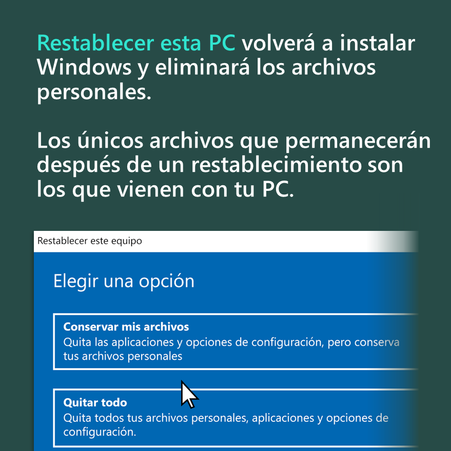 MicrosoftAyuda's tweet photo. "¿Tu nueva PC está en camino?
¿Qué tienes previsto hacer con tu PC vieja?

Paso 1: Limpia tus datos ➡ https://t.co/epArDsQ5ja. https://t.co/n4LOghT0HP