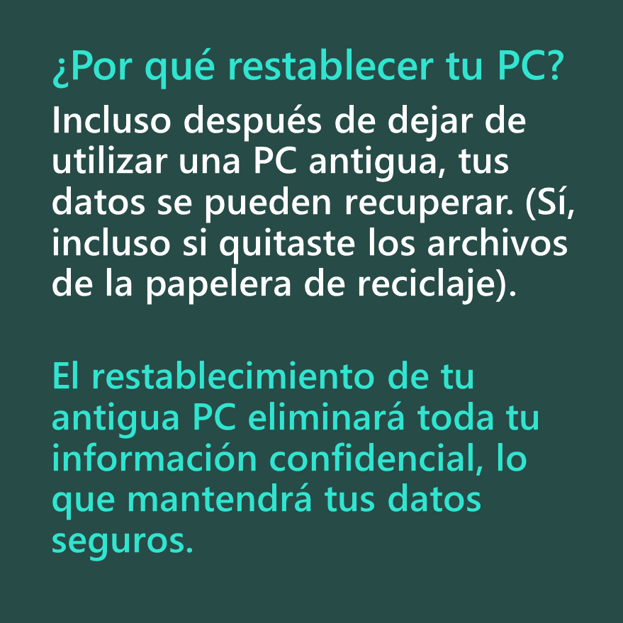 MicrosoftAyuda's tweet photo. "¿Tu nueva PC está en camino?
¿Qué tienes previsto hacer con tu PC vieja?

Paso 1: Limpia tus datos ➡ https://t.co/epArDsQ5ja. https://t.co/n4LOghT0HP