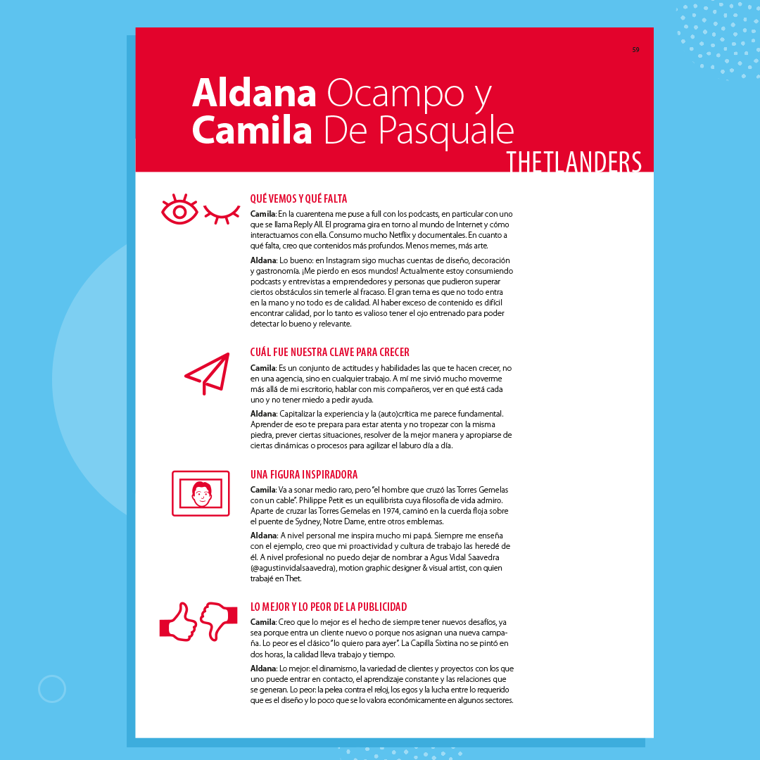ThetStudio's tweet photo. ¡Extra, extra! 📰 Aldana y Camila, dos thetlanders de nuestro equipo fueron entrevistadas para el nuevo número de @DossierNet en donde hablaron de sus fuentes de inspiración y su visión dentro del mundo de la publicidad. Obvio que Thetzilla no podía faltar en la foto 😉 https://t.co/auD6a1iL10