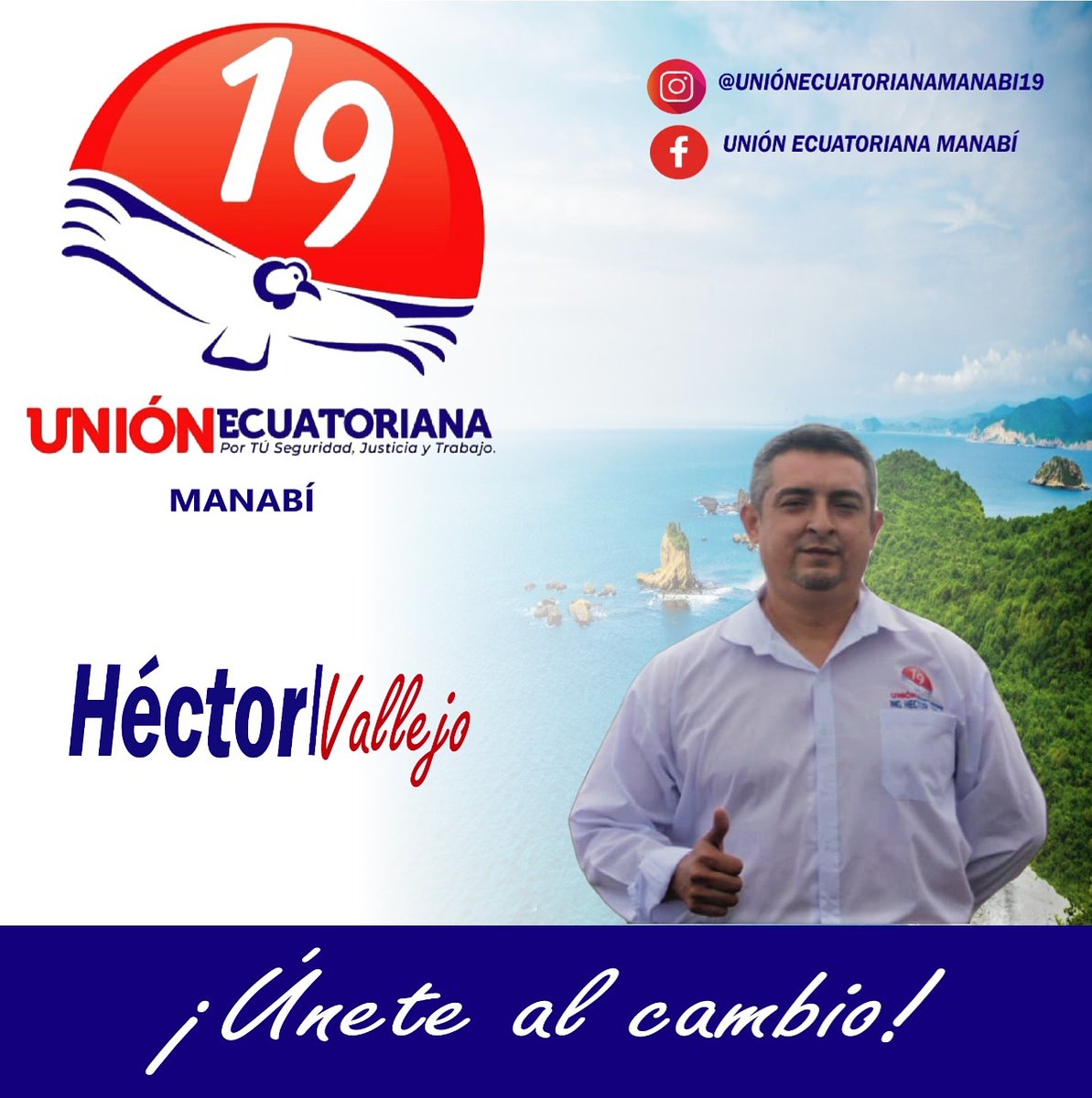manabi_union's tweet photo. ¡ÚNETE AL CAMBIO! 

Es momento de formar una sola fuerza para un mejor Manabí.

#UniónEcuatorianaLista19 #Elecciones2021
#CandidatosaLaAsamblea #Manabí #RostrosNuevos #ManabaDeCorazon #GenteTransparente #LaOpcióndeTodoManabi
#UnidosSomosMás 
#UnidosPorElCambio
#ManabíConIdentidad https://t.co/VUrljR0PYQ