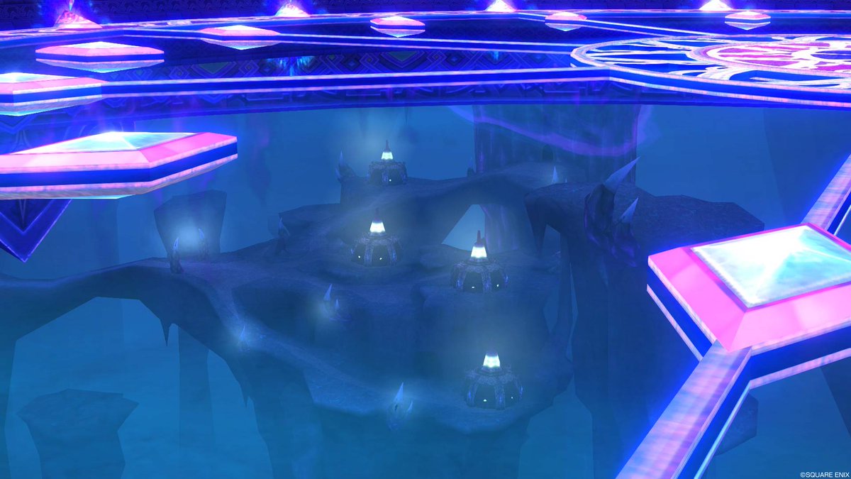 シエナミオ Dq10小ネタ 闇の領界の 冥暗の聖塔 解放の間 ボス部屋 の床が透明になってますね カーラモーラ村や影の道が見えます サジェ君に見せたいなぁ ナドラガンド風景写真 アストルティア風景写真 Dq10 アストルティア写真愛好家 パノラマ