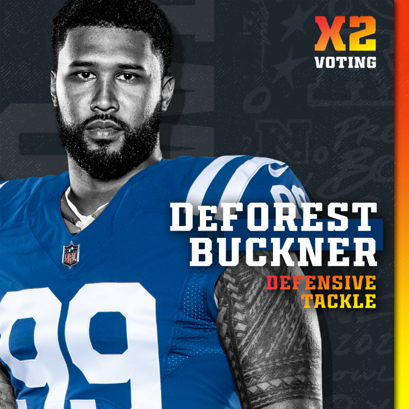 Colts's tweet photo. DOUBLE SOCIAL VOTING IS ON!

🚨🚨 𝙀𝘼𝘾𝙃 𝙍𝙏 = 𝙏𝙒𝙊 𝙑𝙊𝙏𝙀𝙎 🚨🚨

@JumpManJu32
@RodTheKicker3
@DeForestBuckner
@dsleon45
@KennyKennyMoe3
@BigQ56

#ProBowlVote | #ForTheShoe
