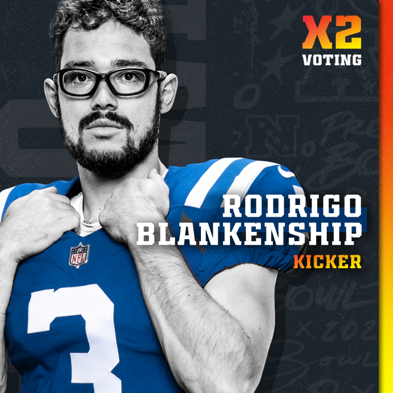 Colts's tweet photo. DOUBLE SOCIAL VOTING IS ON!

🚨🚨 𝙀𝘼𝘾𝙃 𝙍𝙏 = 𝙏𝙒𝙊 𝙑𝙊𝙏𝙀𝙎 🚨🚨

@JumpManJu32
@RodTheKicker3
@DeForestBuckner
@dsleon45
@KennyKennyMoe3
@BigQ56

#ProBowlVote | #ForTheShoe