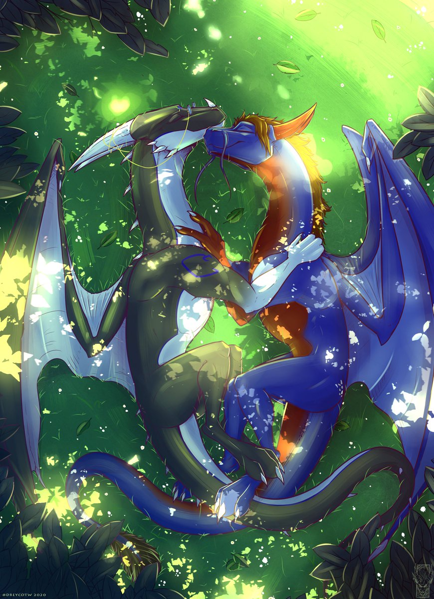 TwDreyco's tweet photo. New commission done for Zanath on Fa and his mate. To be honest i wanna be in a place like that with and wind going through my hair~
#dreycotw #dragons #artwork #furry https://t.co/GWksOdQIaG
