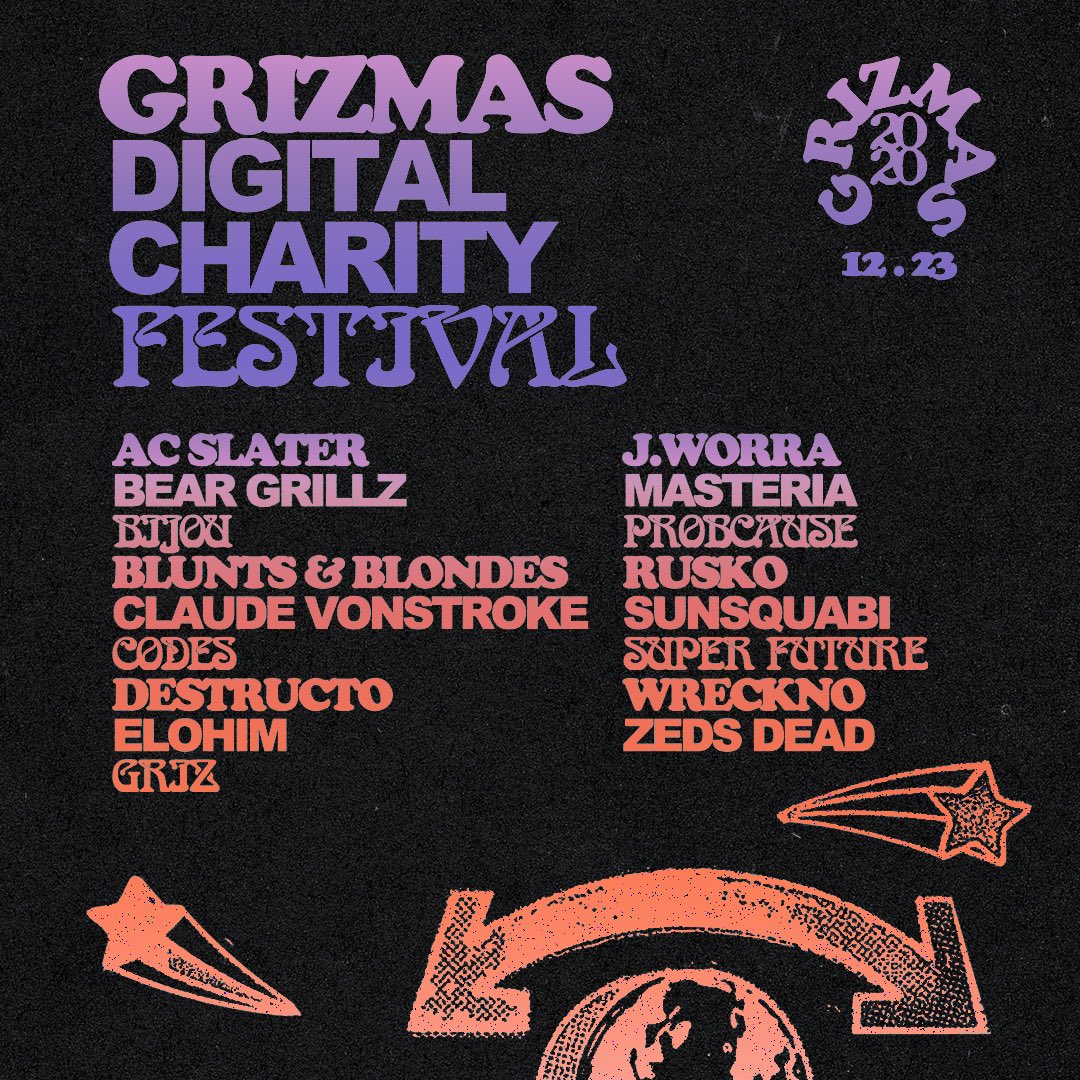 ARE YOU KIDDING ME!? THIS LINEUP THO 😍 GRiZmas digital charity fest all day 12/23. Who’s gonna tune in?!
