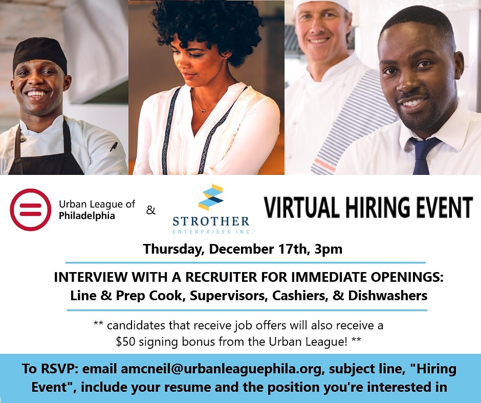 urbanleaguegphl's tweet photo. Join @ULPhilly and @strother_entrp as we host a virtual hiring event.  Make your next career move the right move.  #jobsinphilly #phillyjobs https://t.co/rr26jXvXem