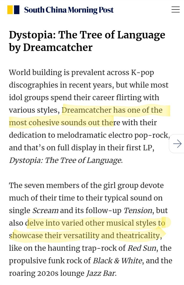 MinjisVeins's tweet photo. [Article Collection] One of the most important newspapers in Hong Kong ❤  #Dreamcatcher getting what music experts/judges in korea wont give them.
#Dreamcatcher #드림캐쳐 
https://t.co/fxMwLbBnXe https://t.co/BlcNi3vIs1