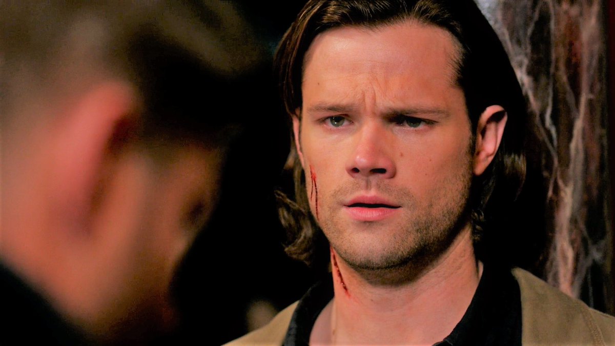 Dean chooses Sam even when he himself is influenced by the Mark of Cain. Only Sam can persuade him to throw the blade.Dean. Hey, it's over… Drop the Blade, Dean. Dean! Drop the Blade.And Dean listens to Sam. #supernatural   9x16