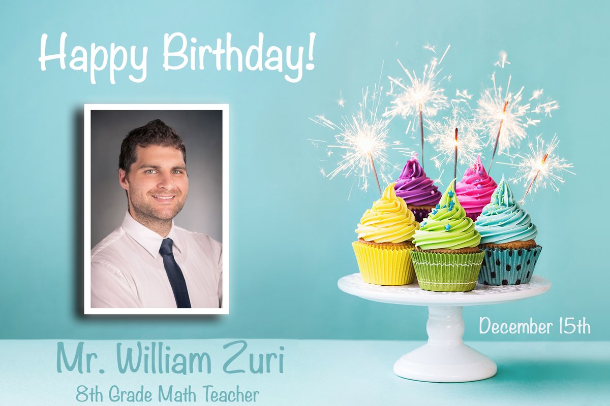 PALCS's tweet image. Happy Birthday to Mr. William Zuri! 🎁

Mr. Zuri teaches 8th Grade Math, and has been at PALCS since 2015. Let&apos;s all wish him a very special day!