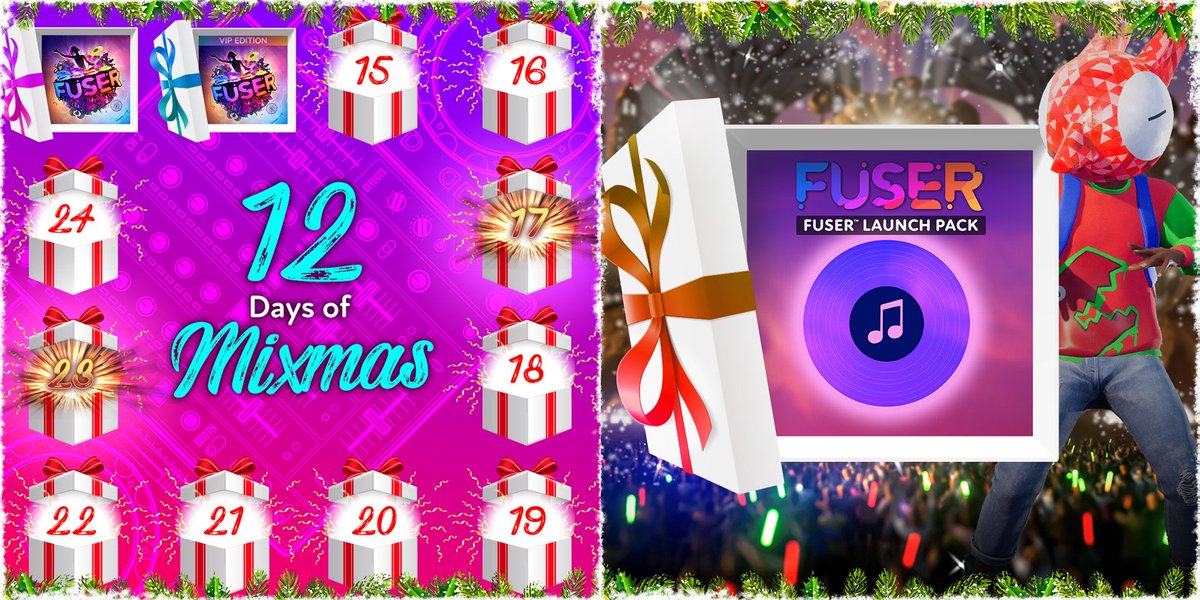 FUSERgame's tweet photo. There's no place like #FUSER for the holidays~🎶 #12DaysOfMixmas DAY 3! Need more songs? Yes. Enter to win a FUSER Launch Pack and watch for more holiday surprises this week! https://t.co/OArTvsgmv9 #PlayFUSER https://t.co/fQdsGc9bAL