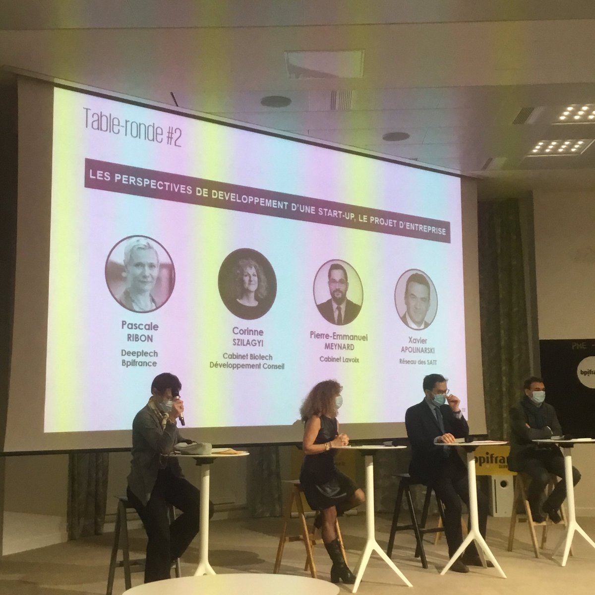 Table ronde 2 : « Les perspectives de développement d’une startup, le projet d’entreprise »
Pascale Ribon, Deeptech <a href="/Bpifrance/">Bpifrance</a> Pierre-Emmanuel Meynard, Cabinet Lavoix
Corinne Szilagyi, Biotech Développement Conseils (BDC)
Xavier Apolinarski <a href="/ReseauSATT/">Réseau SATT</a>