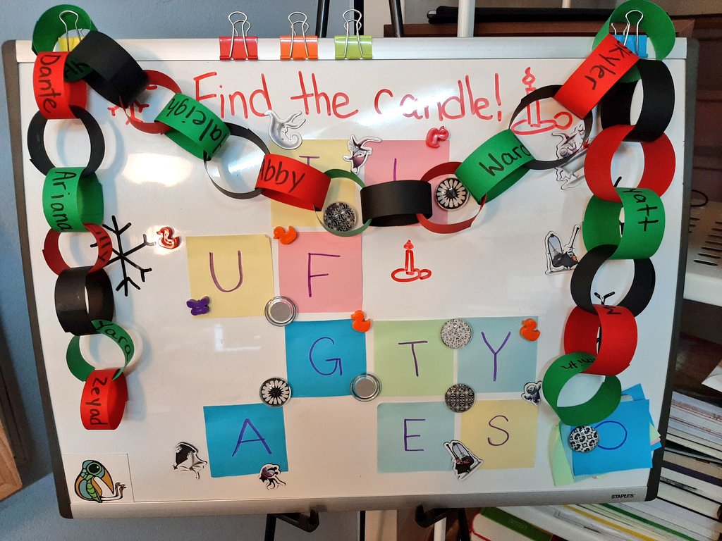 Today we are learning about Kwanzaa with our remote FDK class! The first principle is Umoja, Unity. We drank from a unity cup, shared about the people we are grateful for, and made red, green and black paper chains with our friends' names on them. ❤ our class community! #hwdsb