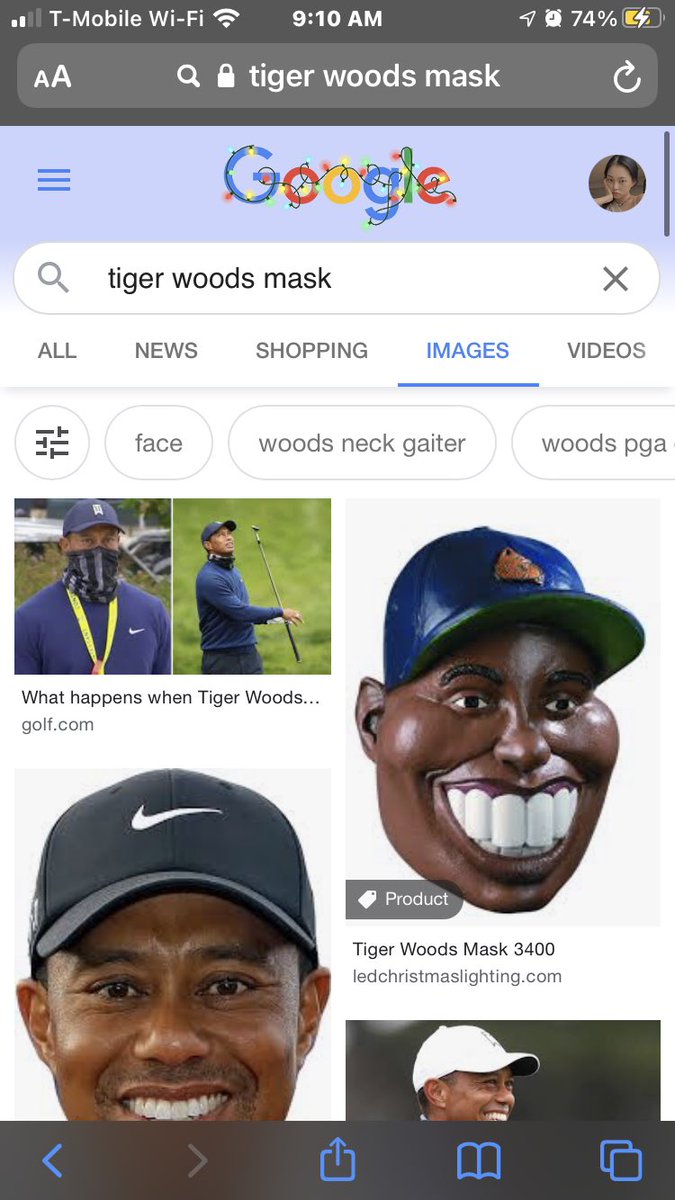 as stated above the mask isn’t a racist depiction of a black person like what many ppl believe. it’s a halloween costume mask of the golfer tiger woods who is cablinasian (caucasian, black, american indian & asian). the mask is not racist or offensive in any way (see differences)