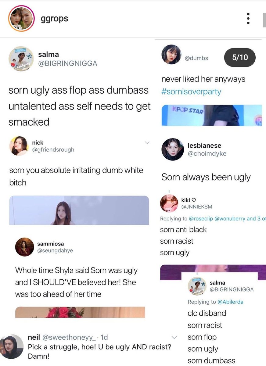 what ppl love to make fun of the most is her appearance. they constantly make fun of her looks every chance they get. sorn has had antis making fun of her looks and weight ever since she was a teenager it’s something she has struggled with since she debuted