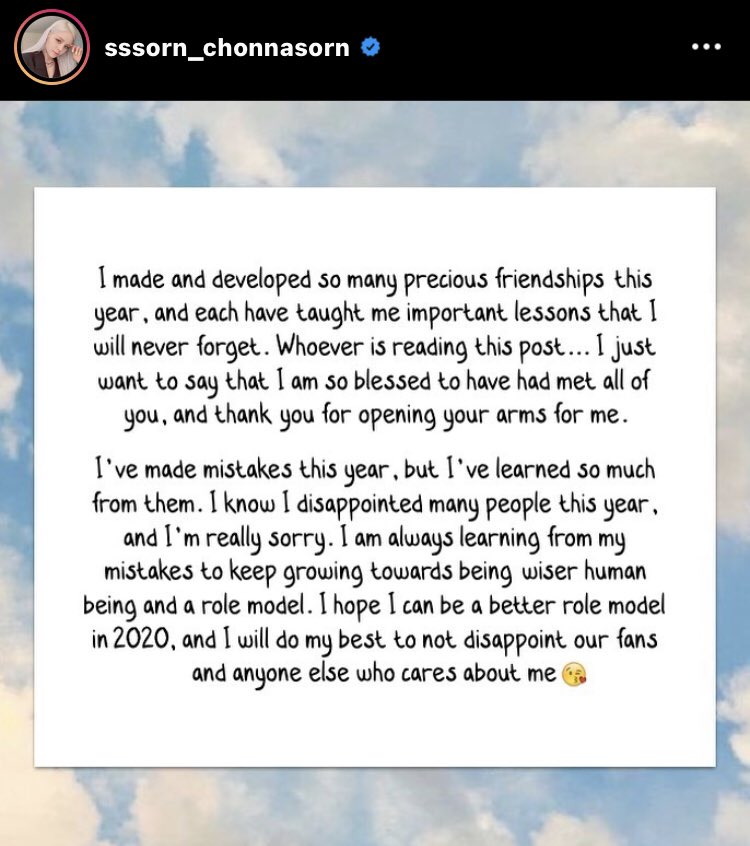 the notion that sorn is a racist person who did blackface & doesn’t care about her fans etc needs to stop. accusations like this are serious & shouldn’t be tossed around. sorn apologized again & promised to learn & grow from her mistakes. she also made it clear she supports  #BLM