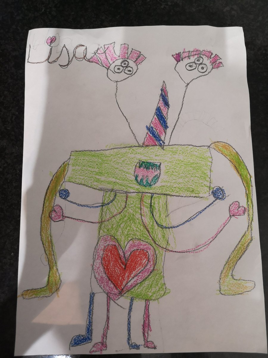 SAMIVEOS's tweet photo. @AlbaHermar @mattvega_sm @NazaretArrecife #creatividad #monstruofantastico #monstruodelamor... Martina en plena elaboración del Lisa la monstruo del amor! https://t.co/iHafGwEBDX