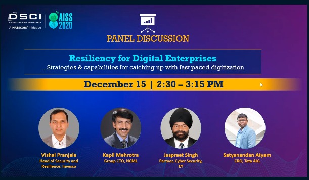Happy to share, moderated a panel discussion in #AISS2020 with our fellow CIO,CISO friends 

Jaspreet Singh 
Vishal Pranjale
Satyanandan Atyam
