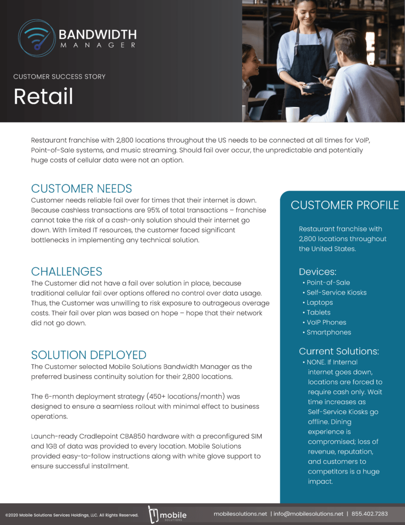 By implementing Bandwidth Manager, our customer was able to reduce their data usage costs with a secure POS and private IP.
Find out how:  buff.ly/2Wklk6R

#bandwidth #VPN #securitybreach #datacosts