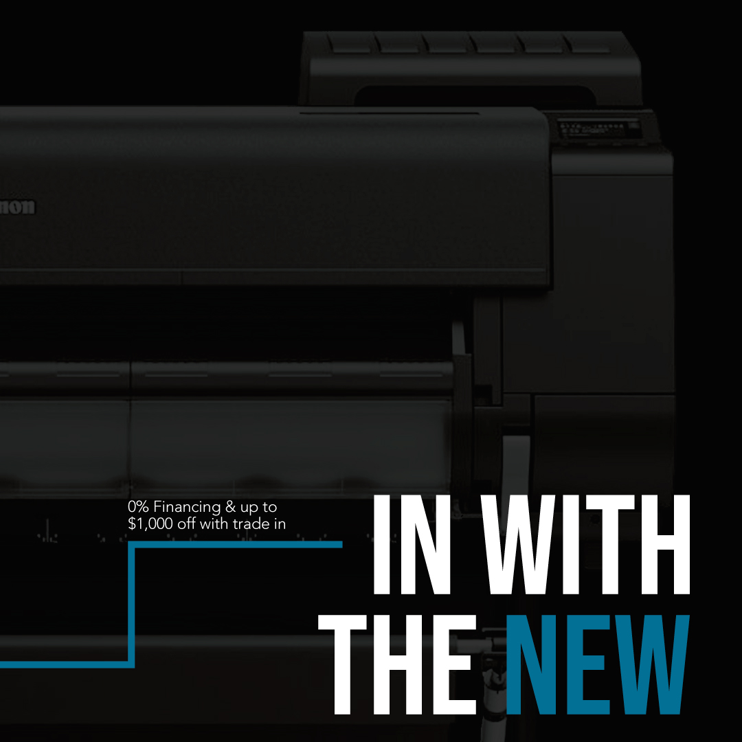 goDataflow's tweet photo. There’s never been a better time to upgrade your large format printer! Start the New Year off right with 0% financing and up to $1000 off with your trade-in from Canon and National Direct, a division of Dataflow! #goDataflow #canon #printer #upgrade https://t.co/rxJwOxEgyI