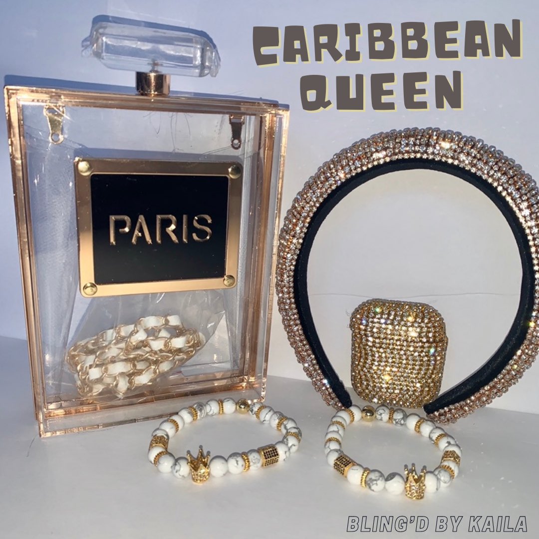 BlingdBy's tweet photo. CARIBBEAN GIRLS RUN IT! 💅🏾✨🏝🥥Ask RIRI. 😉😉😉

This #BBK Caribbean Baddie Set is intended fi di gyal dem who love SHINE &amp; SPARKLE. 

Are you Caribbean or West Indian? I was born in the USA, but my parents are from Jamaica w/ Latinx ancestry. 🇯🇲🇵🇦#BlingdByKaila #Caribbean #BLM https://t.co/LA7nVzQmT5
