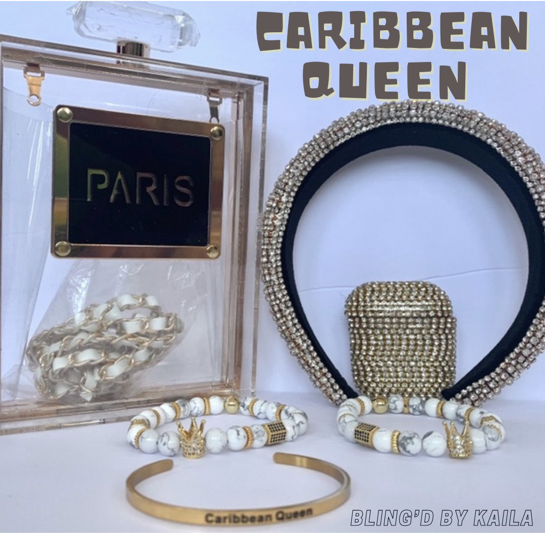 BlingdBy's tweet photo. CARIBBEAN GIRLS RUN IT! 💅🏾✨🏝🥥Ask RIRI. 😉😉😉

This #BBK Caribbean Baddie Set is intended fi di gyal dem who love SHINE &amp; SPARKLE. 

Are you Caribbean or West Indian? I was born in the USA, but my parents are from Jamaica w/ Latinx ancestry. 🇯🇲🇵🇦#BlingdByKaila #Caribbean #BLM https://t.co/LA7nVzQmT5