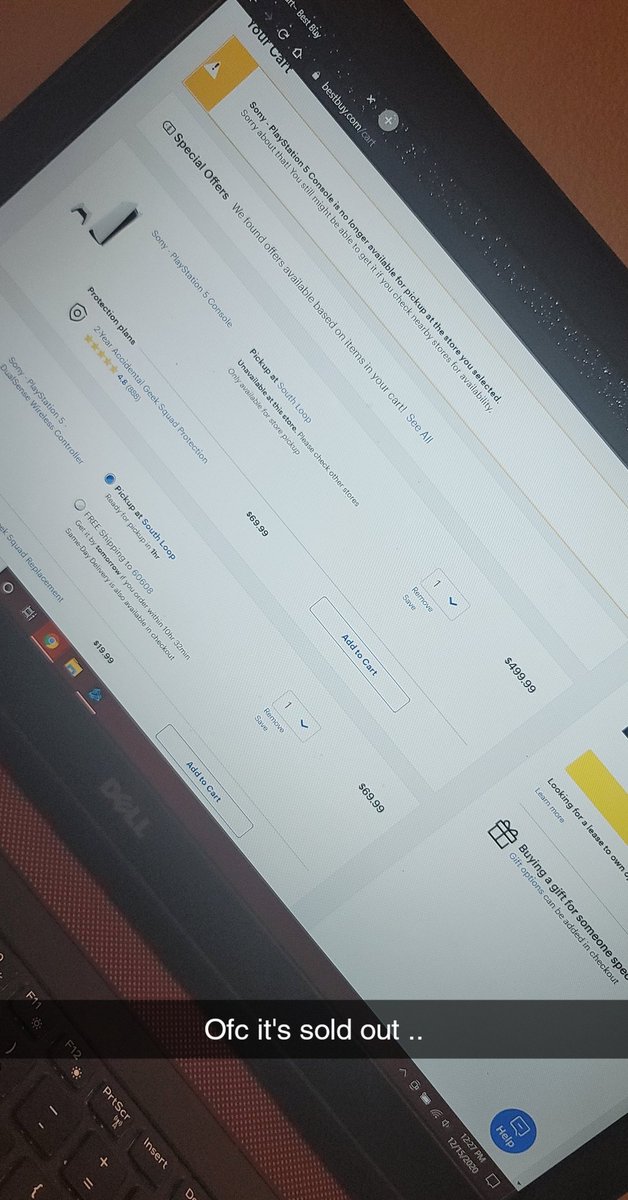 TechDan960's tweet image. And just like that .. it sold out even after I went through the steps to get it. I have never seen bestbuy's cart system fail this bad .. sigh 😪 #BestBuy