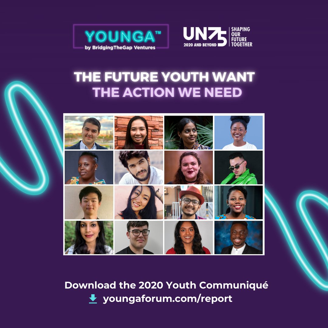 JoinUN75's tweet photo. The voices of young people matter and we are listening to their hopes and fears for #ShapingOurFuture. Thank you to all the #Youth Delegates who contributed to the #YOUNGA2020 Youth Communiqué by @btg_ventures. 
#UN75
 
Full report ➡️ https://t.co/UCHbM6J7HI https://t.co/O5UgHj6tqm