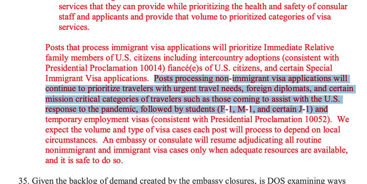 karinfischer's tweet photo. State Department tells @AILANational that consulates will prioritize the processing of student visas https://t.co/Y72KVmjxL6