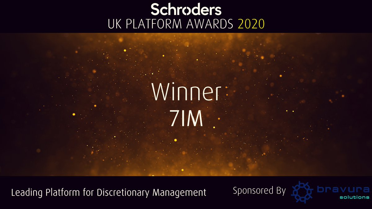 In what has been a challenging year, we are overjoyed to have won two awards at the UK Platform awards – Best Platform for Discretionary Management and Best Wealth Management Platform. It is a testament to our Platform Team as they take us from strength to strength #SchrodersUKPA