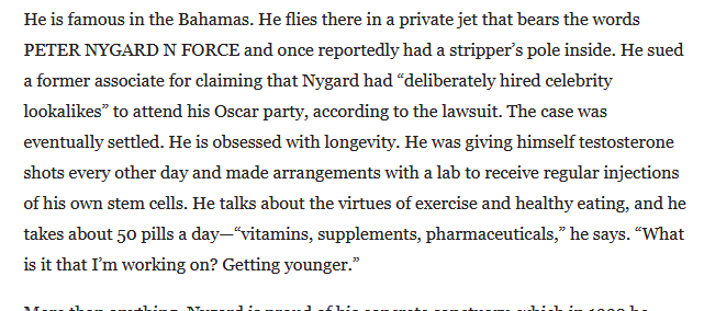 Yet ANOTHER billionaire obsessed with immortality. How many is that now? @Agenthades1  @Peaceful_411  https://www.vanityfair.com/news/2015/12/peter-nygard-louis-bacon-legal-battle-bahamas