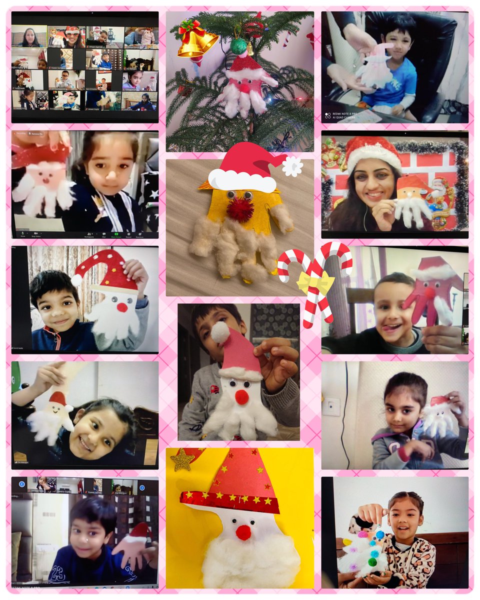 Kindergarteners have been amazingly crafty today. Had fun making #santacards #Christmascraft #craftymorning #Cardmaking @JagritiTN @Pihu_I_Kapoor @vandysays