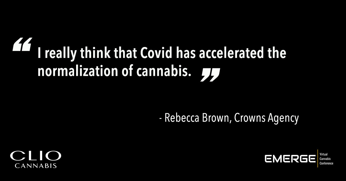 The_Clios's tweet photo. .@CrownsAgency's @RebeccaCrowns during The Future of Cannabis Marketing #ClioCannabis panel at @EmergeCannabis. https://t.co/ThyJnlK3Gx