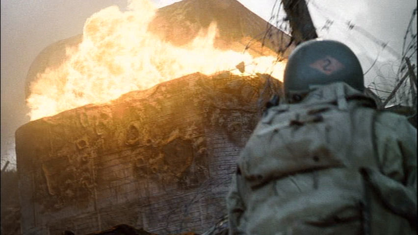 “Let them burn” or “don’t waste your ammo” or purposely selecting incendiary rounds is common. Why ought we feel sympathy for them?BUT in Fury, we are made to feel sympathetic for a GI engulfed in flames who kills himself- the Germans are given the same fate w/o mercy