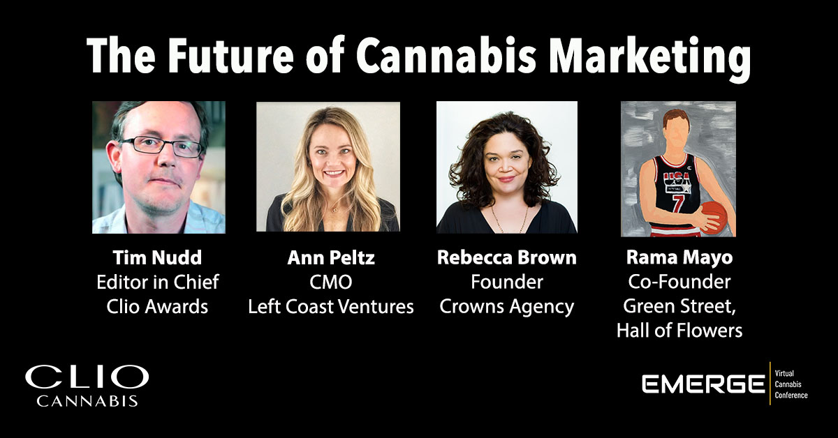 The_Clios's tweet photo. Thank you to our The Future of Cannabis Marketing #ClioCannabis panelists at @EmergeCannabis, @nudd, Ann Peltz, @ramamayo and @RebeccaCrowns. https://t.co/bK1hWKMQhP