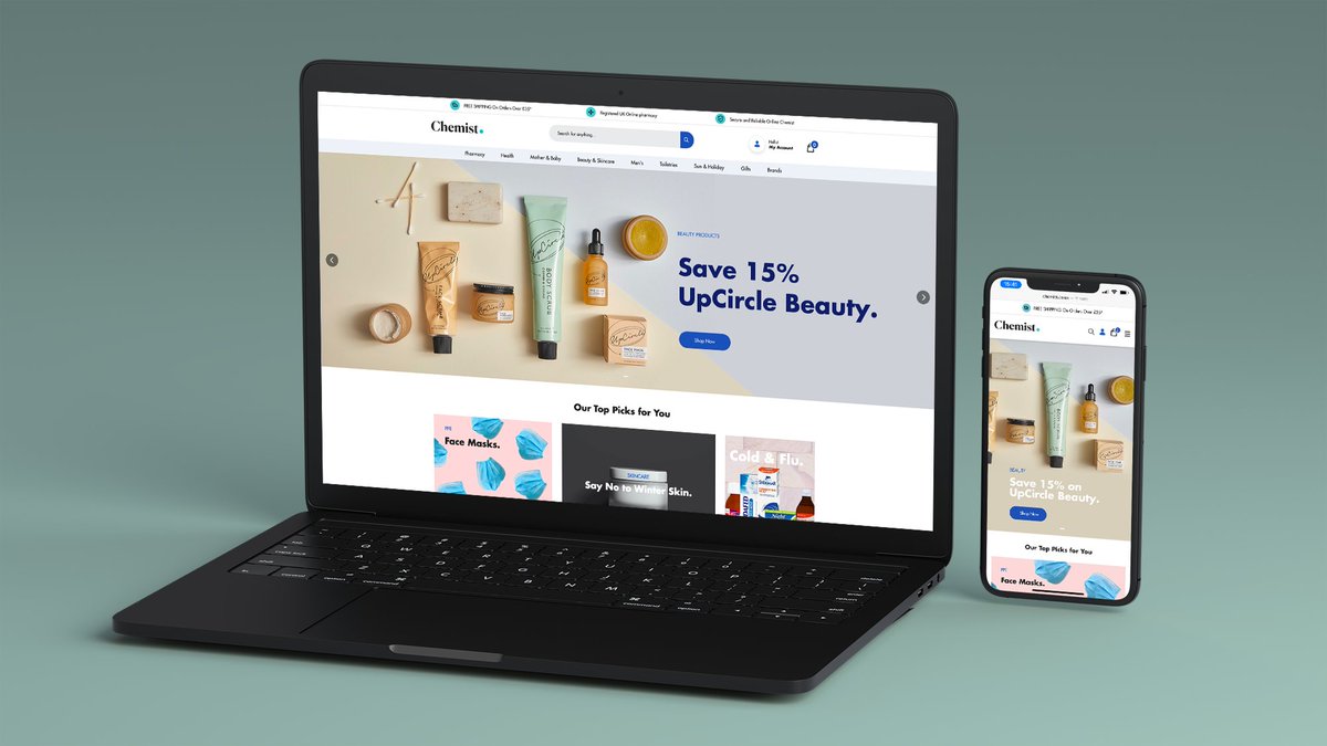 MCDSystemsltd's tweet photo. The new https://t.co/2BXXLAUDcV site is now...🥁...live. Built on a Magento 2 eCommerce chassis with custom medication modules &amp; integrations. Stunning creative from https://t.co/CewxI0Lat8. Since launch in October conversion rate, order value and overall revenue are all up ☝ https://t.co/X7zpiRbH1k