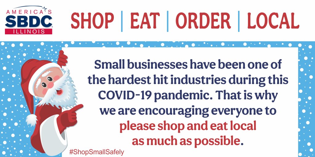 IllinoisSBDC's tweet photo. SUPPORT LOCAL. Now more than ever our local businesses need our support. Please shop and eat local as much as possible. THINK SMALL
#ShopSmallSafely #SupportSmallBusiness #ThinkLocal #ThinkSmall #MakeTheChoiceToShopSmall https://t.co/Tgzv2usagj
