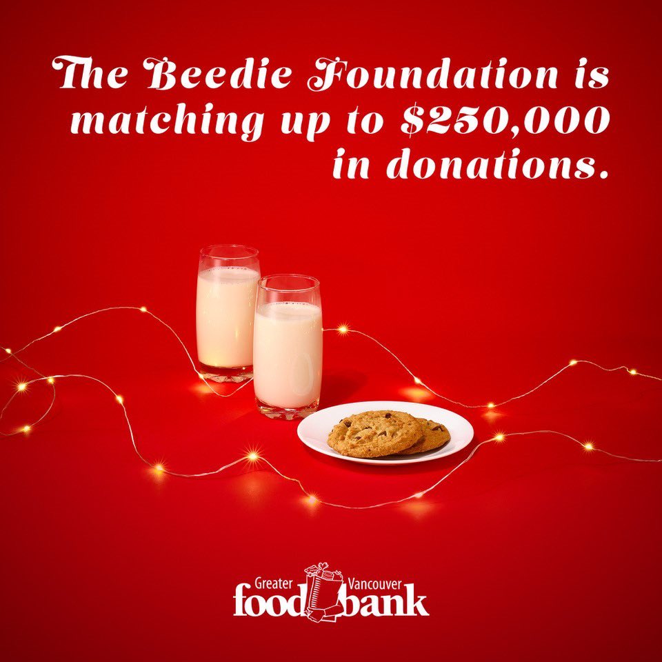 BeedieFdn's tweet photo. This year, we’re excited to announce that we are matching your donations to @vanfoodbank, up to $250,000.
 
‘Tis the season to double your impact and make a real difference in the lives of those in need.
 
https://t.co/UcAtG5rKAN https://t.co/f6hszANz8O
