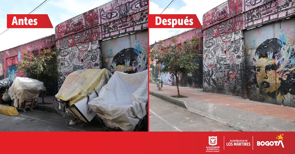 Alca_Martires's tweet photo. Durante la jornada realizamos oferta interinstitucional y diferentes servicios que ofrece el Distrito a las y los ciudadanos que se encontraban invadiendo el espacio público. https://t.co/P9nPpriqhg