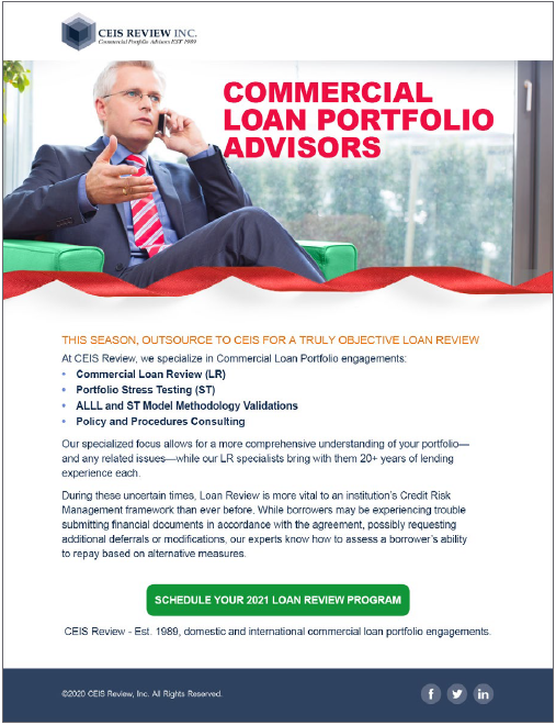 CeisReview's tweet photo. To Schedule your 2021 Loan Review Program use the link below:  https://t.co/0TyY0tblIW https://t.co/UklR3g66sq