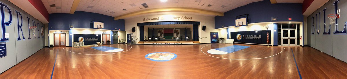 This is a pano shot of the gym before anything was moved in – bei  Lakewood Elementary School