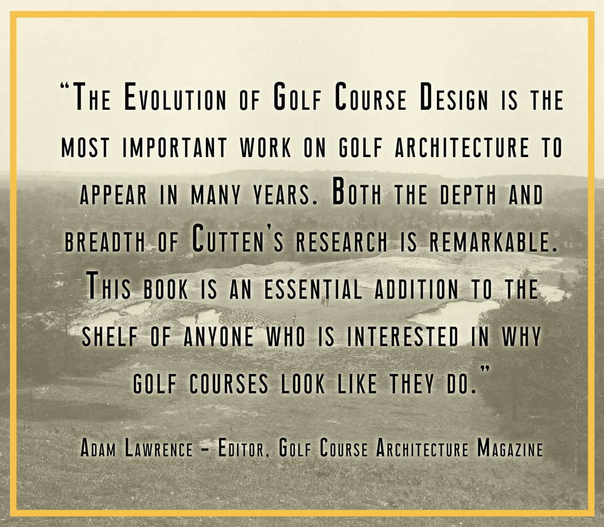 CuttenGolf's tweet photo. FEWER THAN 250 COPIES REMAIN!!!  

⬇️ Here is what Adam Lawrence (@oxfordgolfcons) had to say ⬇️

Get your copy of The Evolution of Golf Course Design today --> https://t.co/PcYT6ghitL

#EvoGCD #golfarchitecture #golf #golfgift #gift #giftideas #golfcourse #golfcoursearchitecture https://t.co/haHM8DKP6H