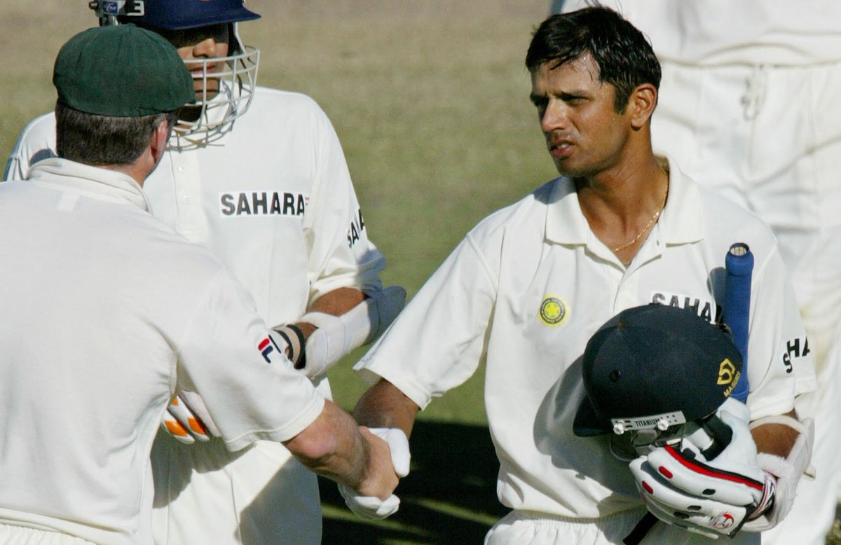 India won their first Test in Oz after two decades. It was also Steve Waugh's second loss in 28 home Test.Fittingly, Steve Waugh was the one who pulled the ball from the boundary rope. He subsequently gave to Dravid- a symbol of the master acknowledging his prodigy's effort.