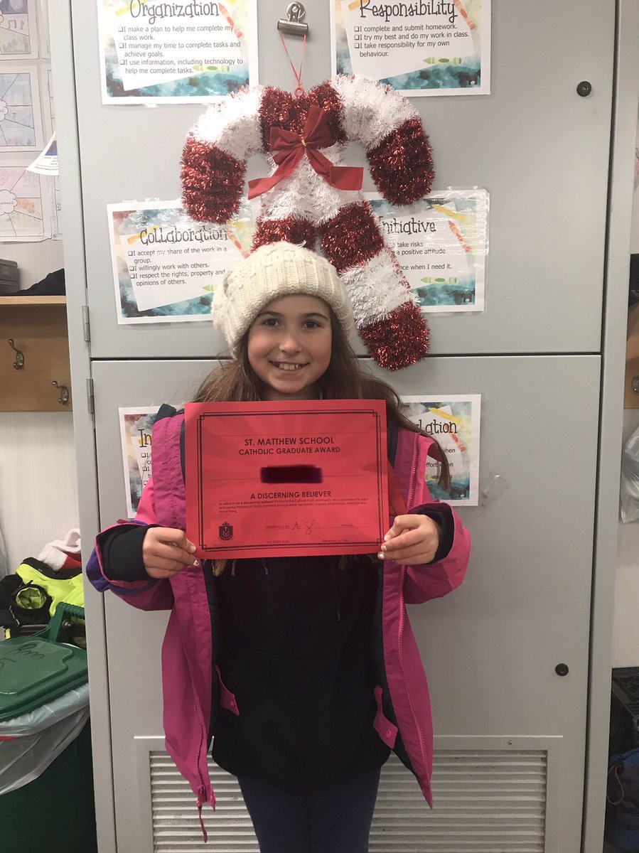 MrsDonovan14's tweet photo. Well done to our special recipients of the Discerning Believer Awards! Congrats to F and our friend B who was not here today. #CatholicGraduateExpectations @stmattoakville https://t.co/CrouEsbSgF