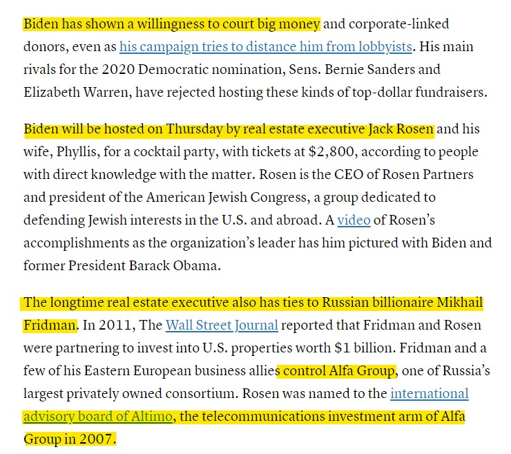 Biden and the Democrats are the PARTY of MONEYED interests and global elites. They make up the NEW Marc Rich's of the world