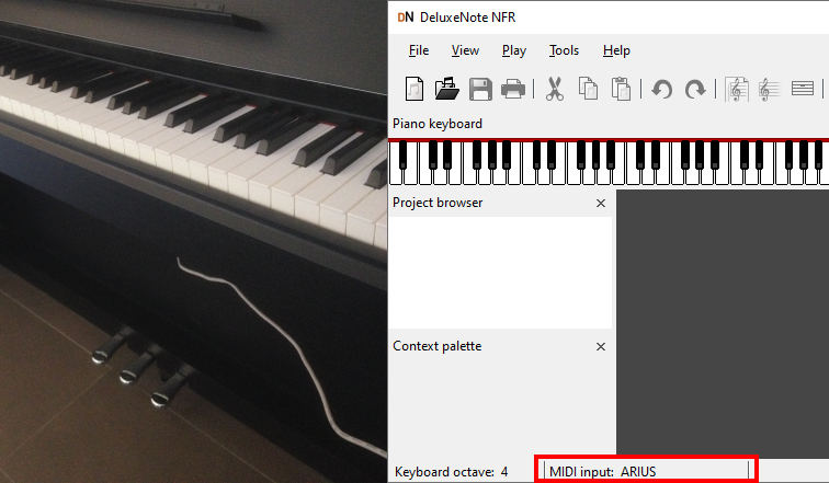 deluxe_note's tweet image. Yeah! That worked! DeluxeNote is recognizing and receiving MIDI data from a Yamaha ARIUS!
The enginner is still working on it, but MIDI input will be available soon...
Baby, you are a big girl now 🙂

#midi #usb #yamahaarius #sheetmusic #musicwrtiting #notation #editeurpartition