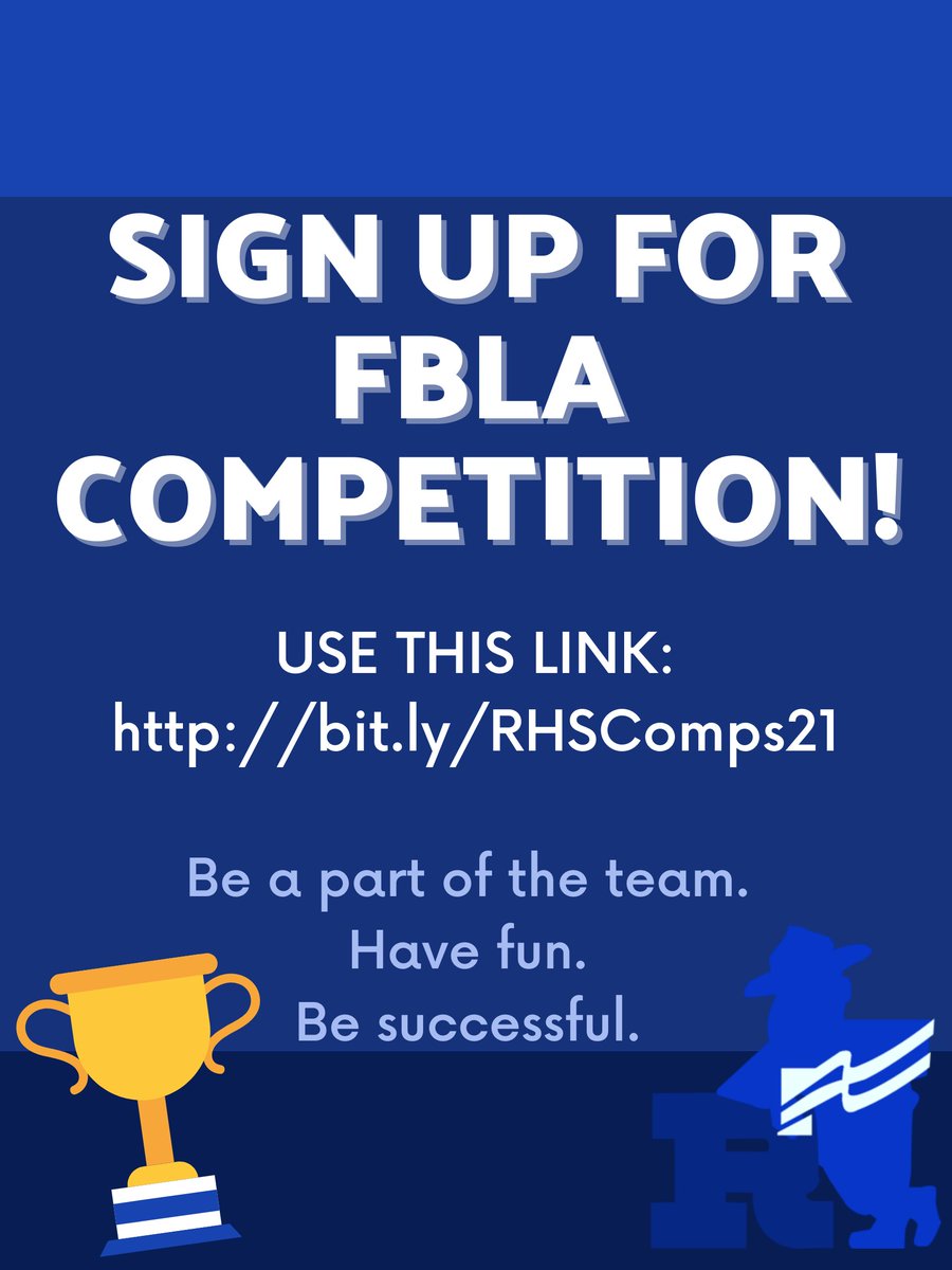 RedwoodFBLA_'s tweet photo. WE HAVE EXTENDED THE COMPS SIGN-UP DEADLINE. Sign up now! We have some open spots and we want you to join! Go to: https://t.co/nhbWDeKYFL. #JoinTheTradition https://t.co/4QemX8Swwj