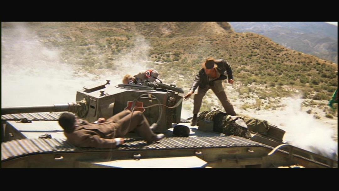 In both Indiana Jones and Band of Brothers there are scenes where a wounded German soldier is run over by a tank. Why? I don’t know. Because it’s funny I guess. I personally find it grotesque to relish in. Also, enjoy Capt. America throwing a non-person into a propeller!